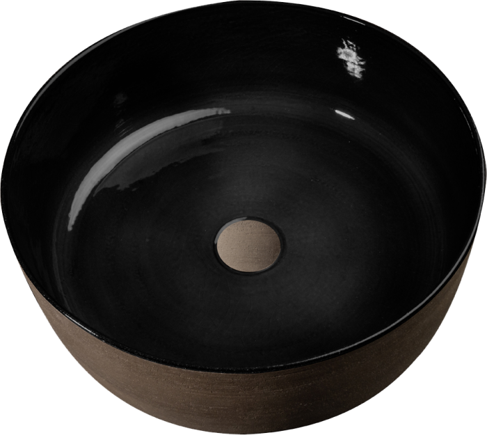 Index Tinta Lavabo in terracotta colore Nero Ø 42