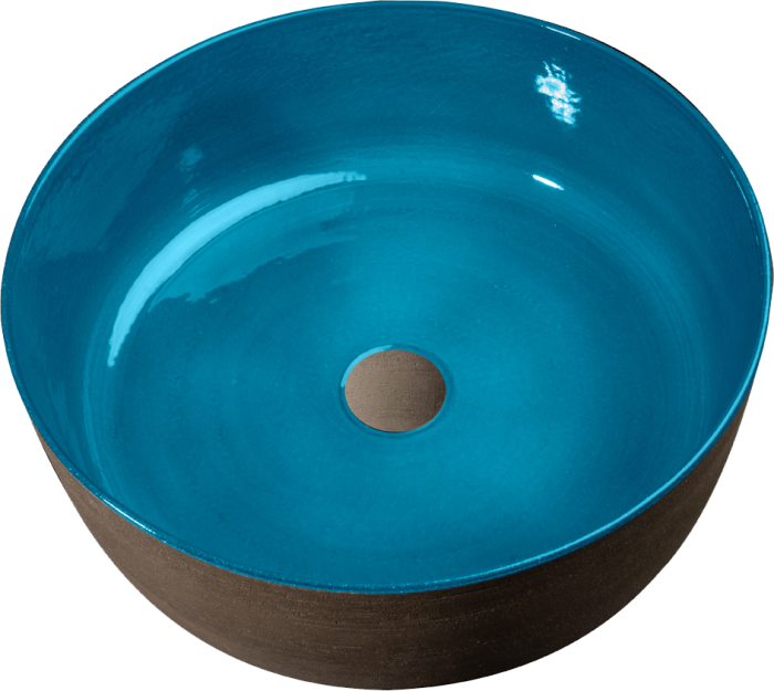 Index Tinta Lavabo in terracotta colore Turchese Ø 42