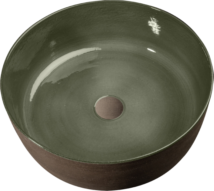 Index Tinta Lavabo in terracotta colore Verde Ø 42