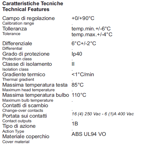 Termostato ad immersione regolabile con manopola