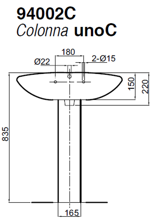Colonna per lavabo uno C Marchio Elma