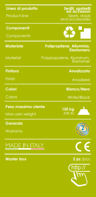 Sgabello da bagno quadrato nero