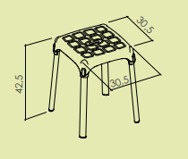 Sgabello da bagno quadrato bianco