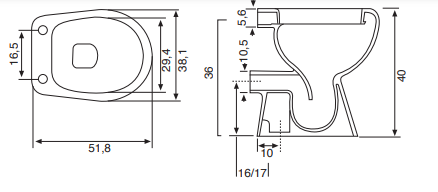 Vaso wc a terra con scarico a pavimento in ceramica bianca serie Tris