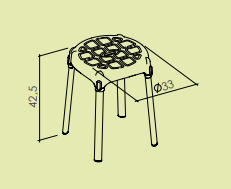 Sgabello da bagno rotondo bianco