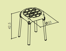 Sgabello da bagno rotondo nero