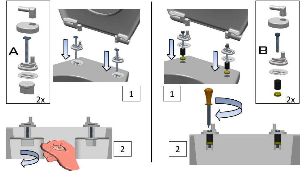 Cerniera per sedile WC - H019