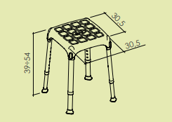 Sgabello da bagno quadrato regolabile nero