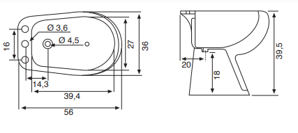 Bidet a terra in ceramica bianca serie Tris