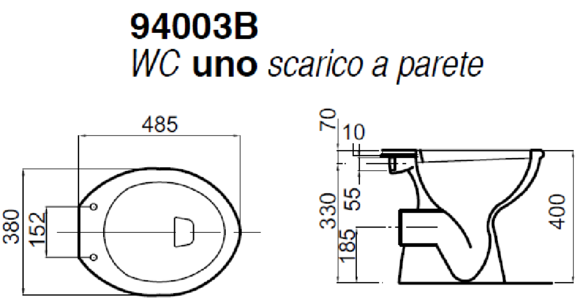 Vaso WC a terra scarico parete Uno Marchio Elma