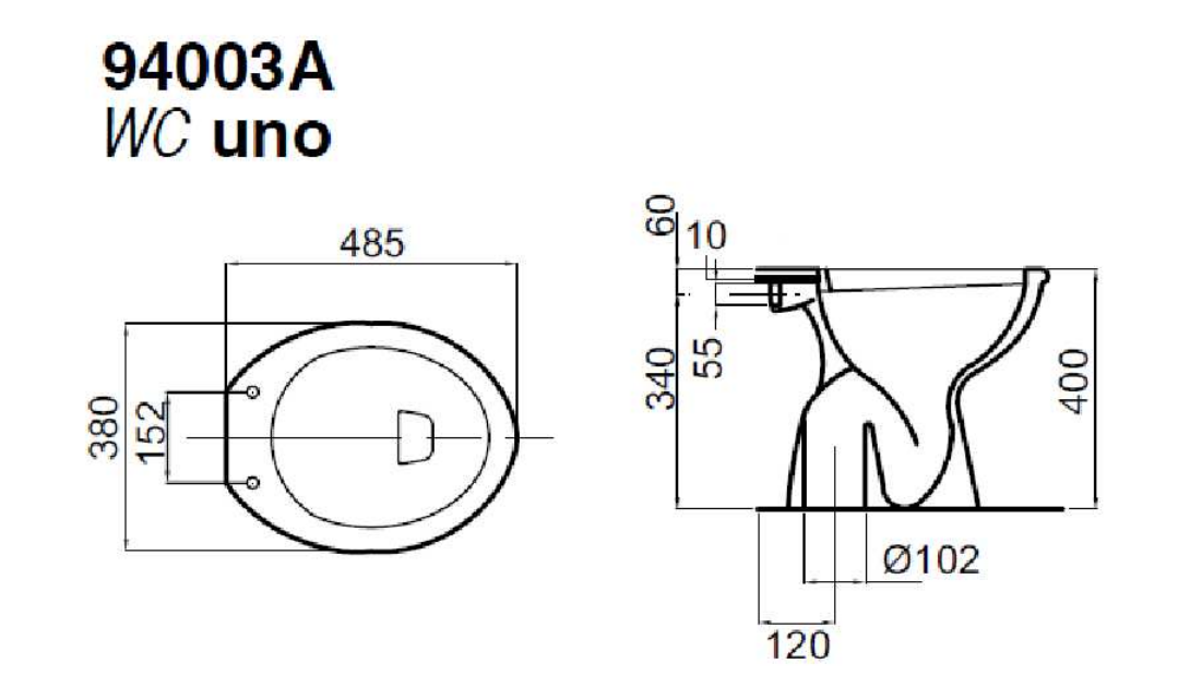 Vaso WC a terra scarico a pavimento Uno Marchio Elma