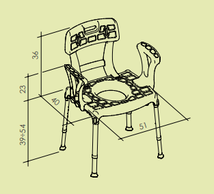 Sedia comoda rettangolare nero con schienale e braccioli
