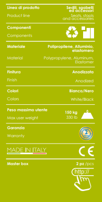 Sedia comoda rettangolare bianca con schienale e braccioli