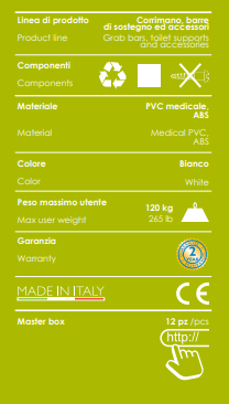 Corrimano lineare rigato in plastica 40 cm