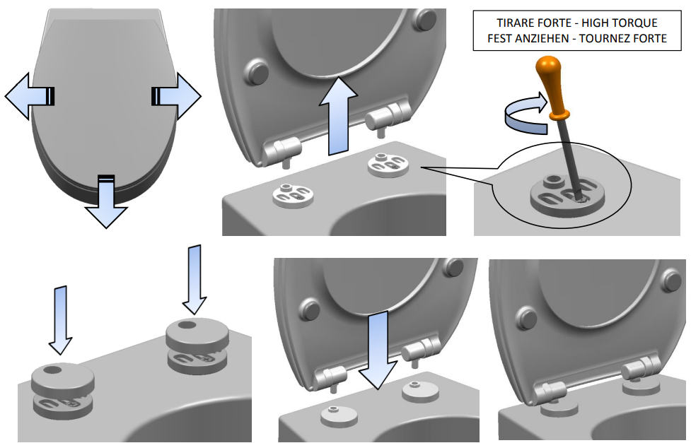 Cerniera per sedile WC - H481