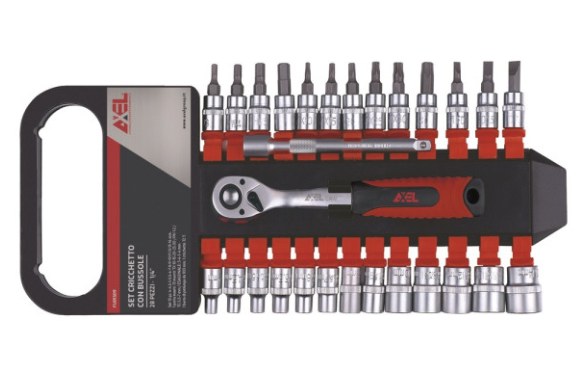 Chiavi a bussola + esag. 28pz.1/4"