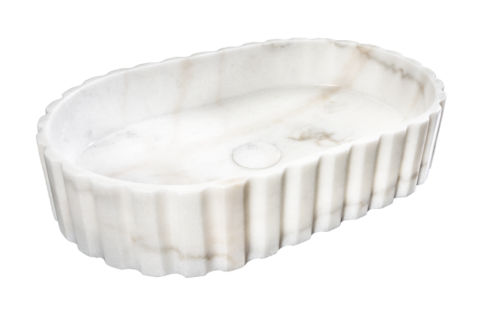 Moon White Lavabo 55 x 35 x 12 h cm Marmo bianco