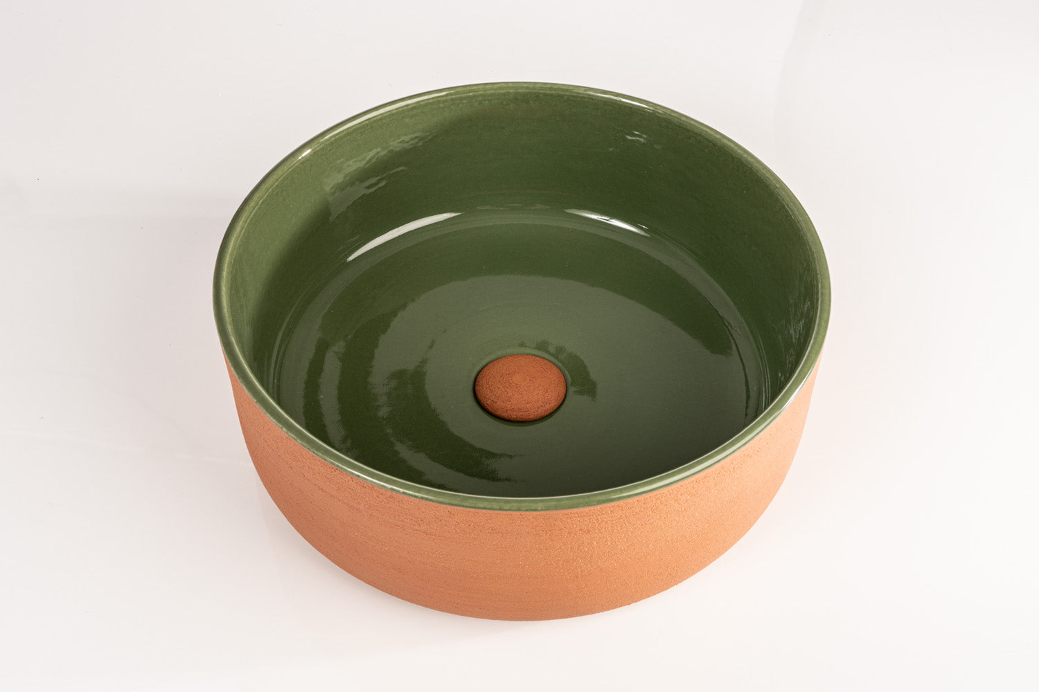 Index Red Lavabo in terracotta colore Verde Ø 42