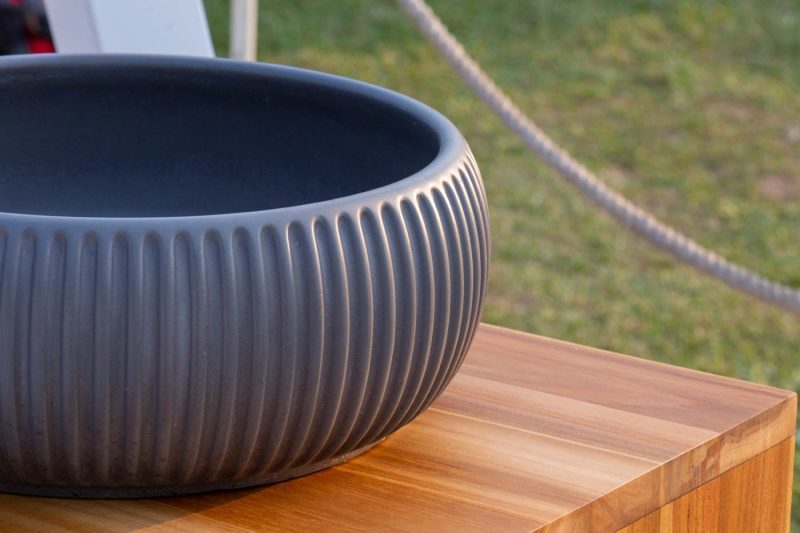 Plissè Round Lavabo ø 40 Grigio cemento