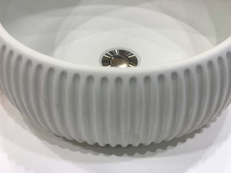 Plissè Round Lavabo ø 40 Bianco