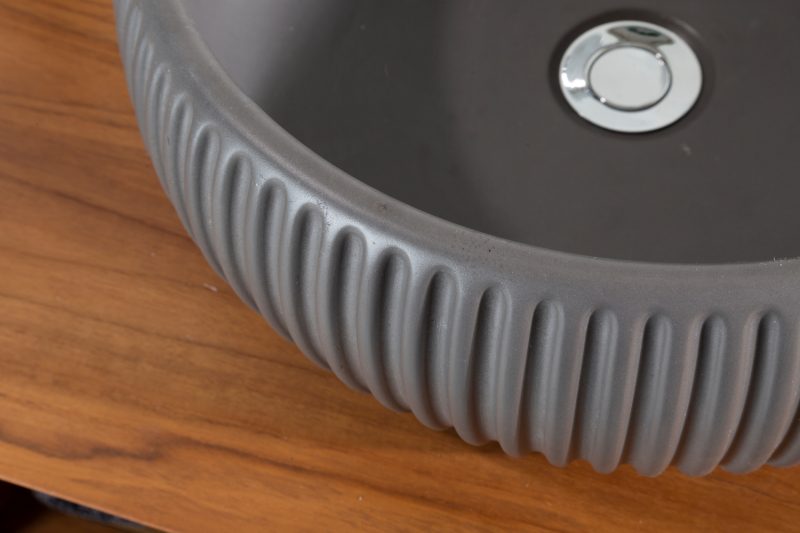 Plissè Round Lavabo ø 40 Grigio cemento