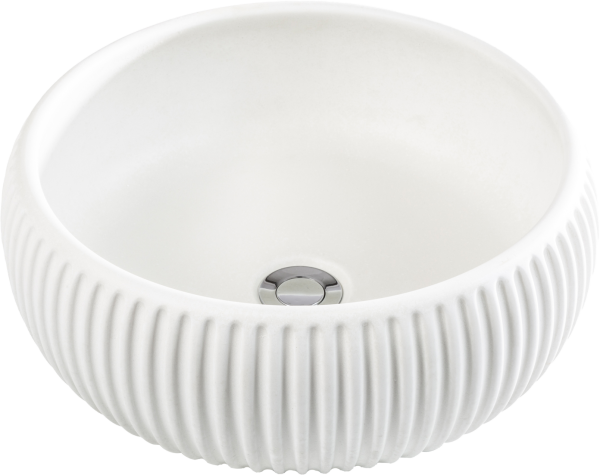 Plissè Round Lavabo ø 40 Bianco