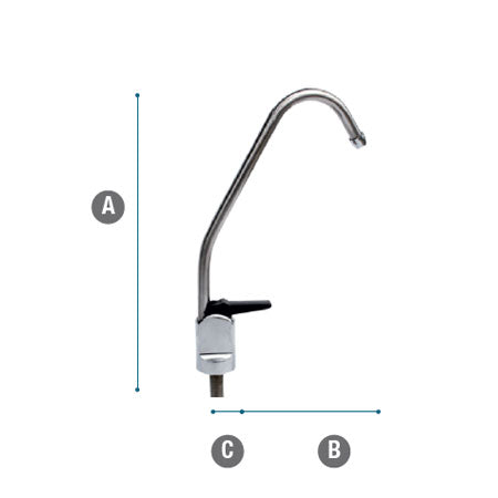 Rubinetto 1 via con leva nera