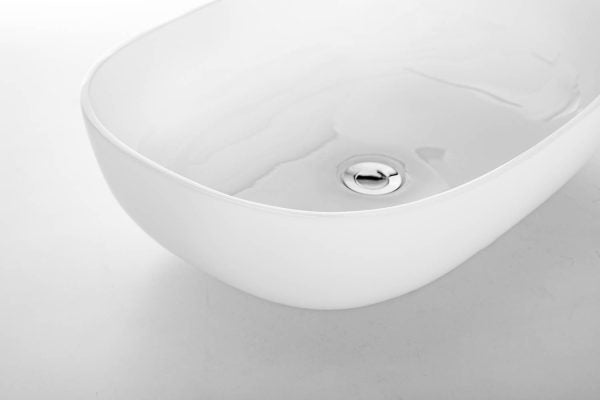 Snob 2.0 Lavabo in resina Bianco 55 x 40 x 16 h cm