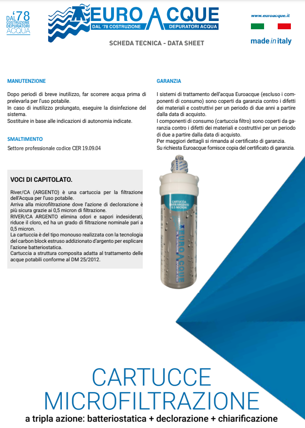 Cartuccia Microfiltrazione mod.SMALL