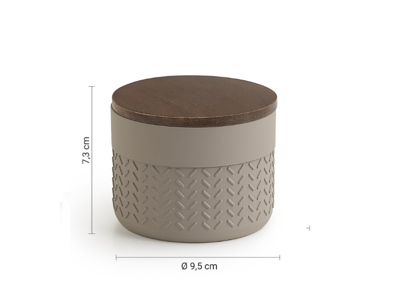Bamboom contenitore grigio/naturale "Thea"