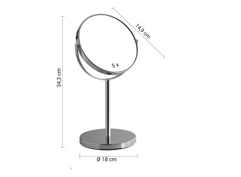 Specchio ingraditore cromato "Anna"