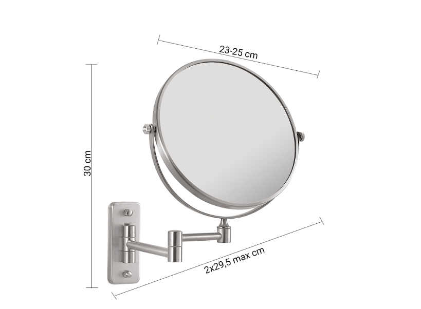 Specchio ingraditore spazzolato "Gaia"