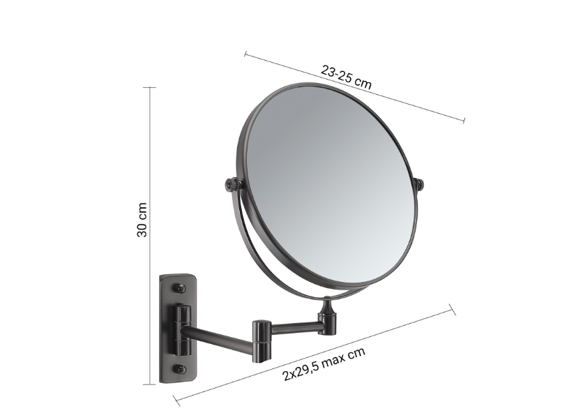 Specchio ingraditore gun metal "Gaia"