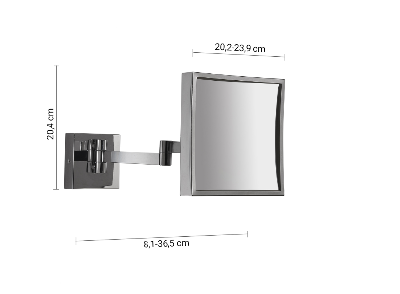 Specchio ingraditore cromato "Maya"