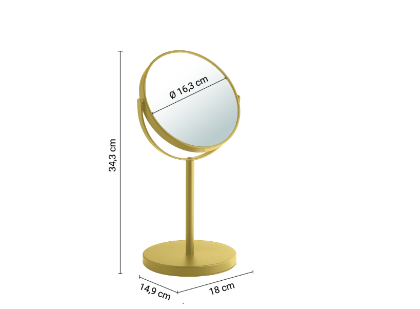 Specchio ingraditore oro matt "Anna"