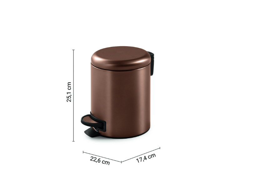 Portarifiuti 5 lt oro rosa "Potty"