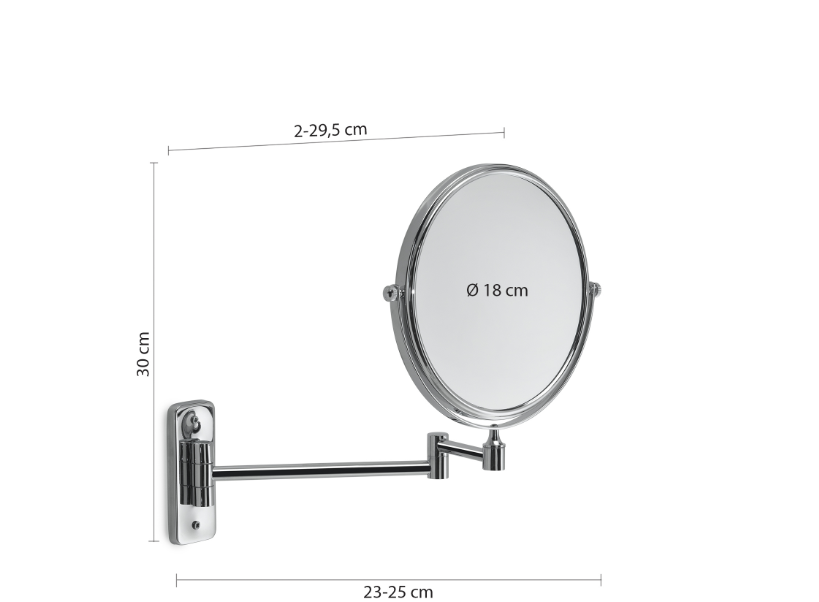 Specchio ingraditore cromato "Gaia"
