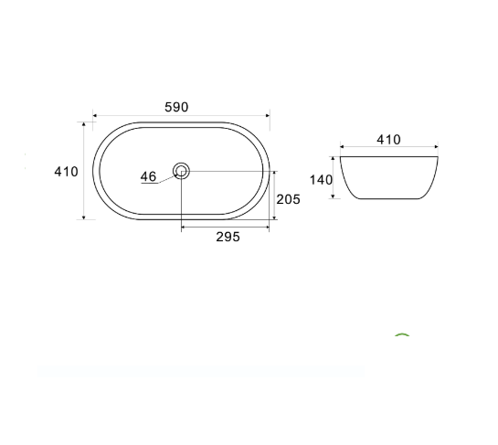 Lavabo in ceramica bianco 59X41 cm MOD. LA69