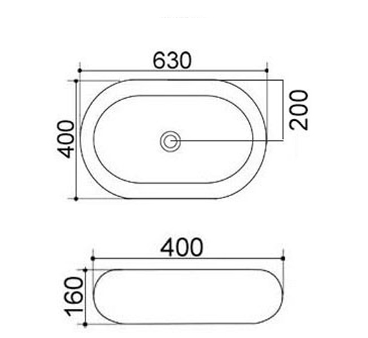 Lavabo in ceramica bianco 63 X 40 MOD. LA26