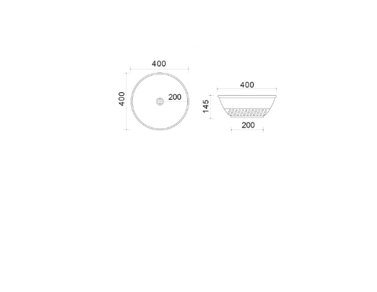 Lavabo da appoggio slim in ceramica sabbia diam. 40 cm MOD. LVA04