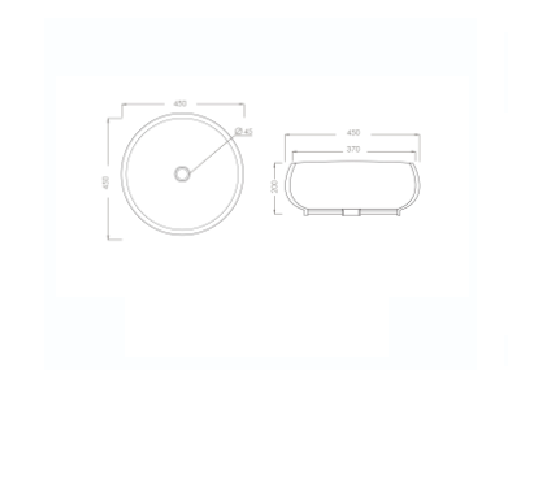 Lavabo in ceramica bianco 45 cm MOD. LA65