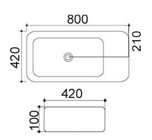 Lavabo in ceramica bianco 80 X 42 cm MOD. LA33
