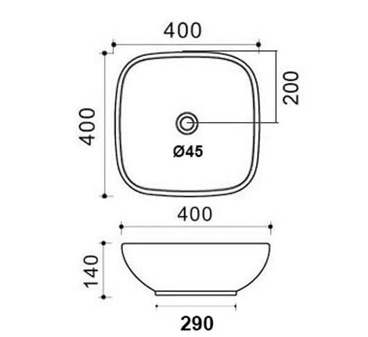 Lavabo in ceramica bianco 40 X 40 MOD. LA27