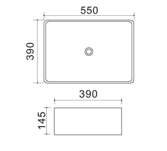 Lavabo in ceramica bianco sinistro 55 X 39 cm MOD. LA50