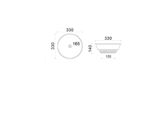 Lavabo da appoggio slim in ceramica sabbia diam. 33 cm MOD. LVA04