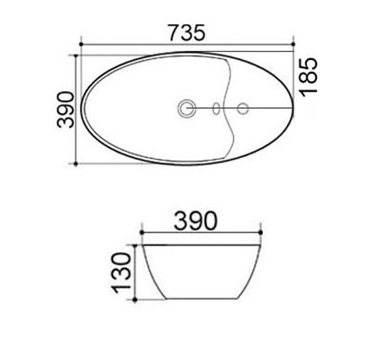 Lavabo in ceramica bianco 73.5 X 39 cm MOD. LA28