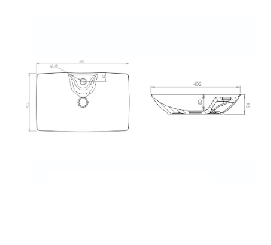 Lavabo in ceramica bianco 64 X 40 cm MOD. LA62
