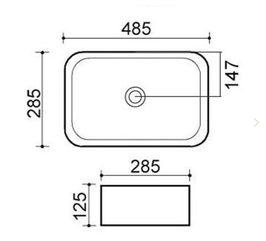 Lavabo in ceramica bianco 48.5 X 28.5 cm MOD. LA38