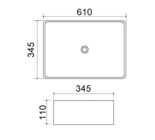 Lavabo in ceramica bianco 61 X 34.5 cm MOD. LA51