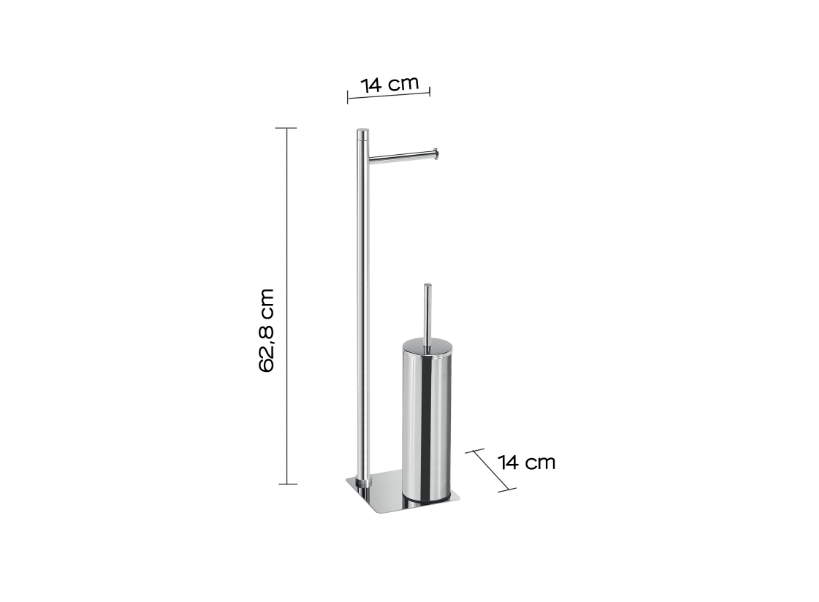 Piantana porta rotolo e porta scopino cromata "Trilly"
